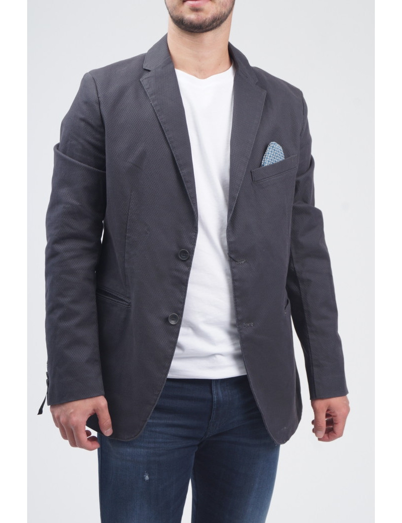 SISLEY VESTE BLAZER TISSÉE NID D'ABEILLE ANTHRACITE