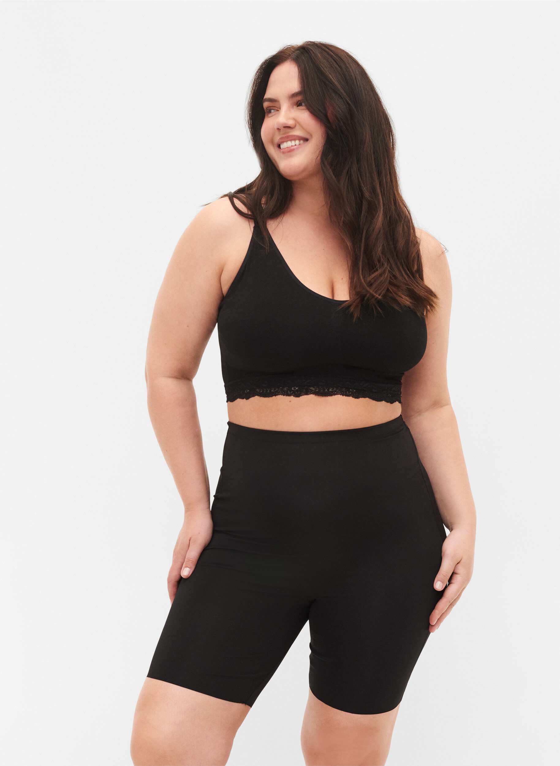 Light shapewear shorts med høj talje