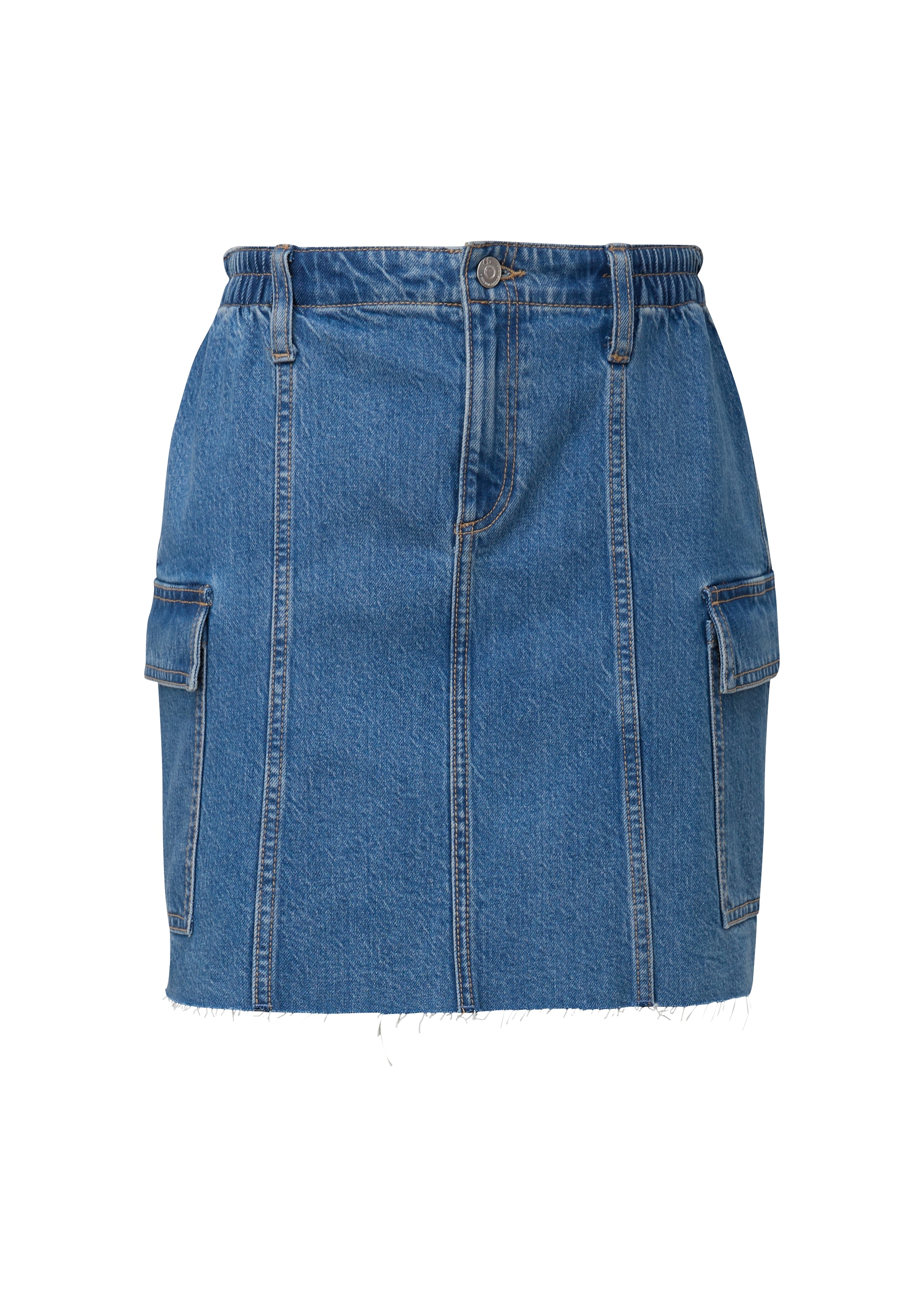 QS Jeansrock , mit leicht ausgefranster Saumkante