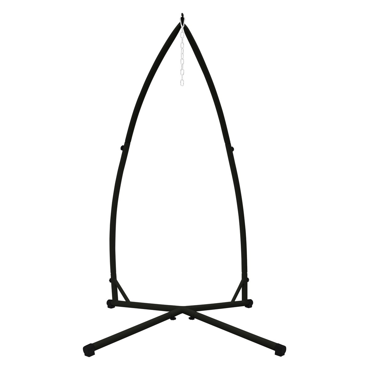 ECD Germany Hangstoelframe Zwart 208 cm, Draagvermogen tot 120 kg, stabiel en veilig, stalen buis, vrijstaand hangstoelframe, metalen frame, hangstoelstandaard, hangende stoelstandaard