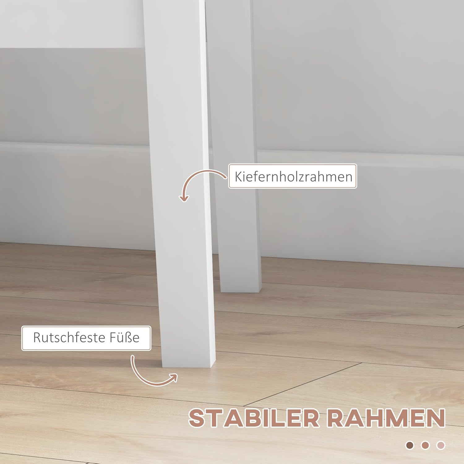 HOMCOM 3er-Set Essgruppe, Esstisch mit 2 Stühle, Esszimmergruppe für 2 Personen, Küchentisch-Set, Tischgruppe für Wohnzimmer, Küche, Platzsparend Weiß, Kiefernholz