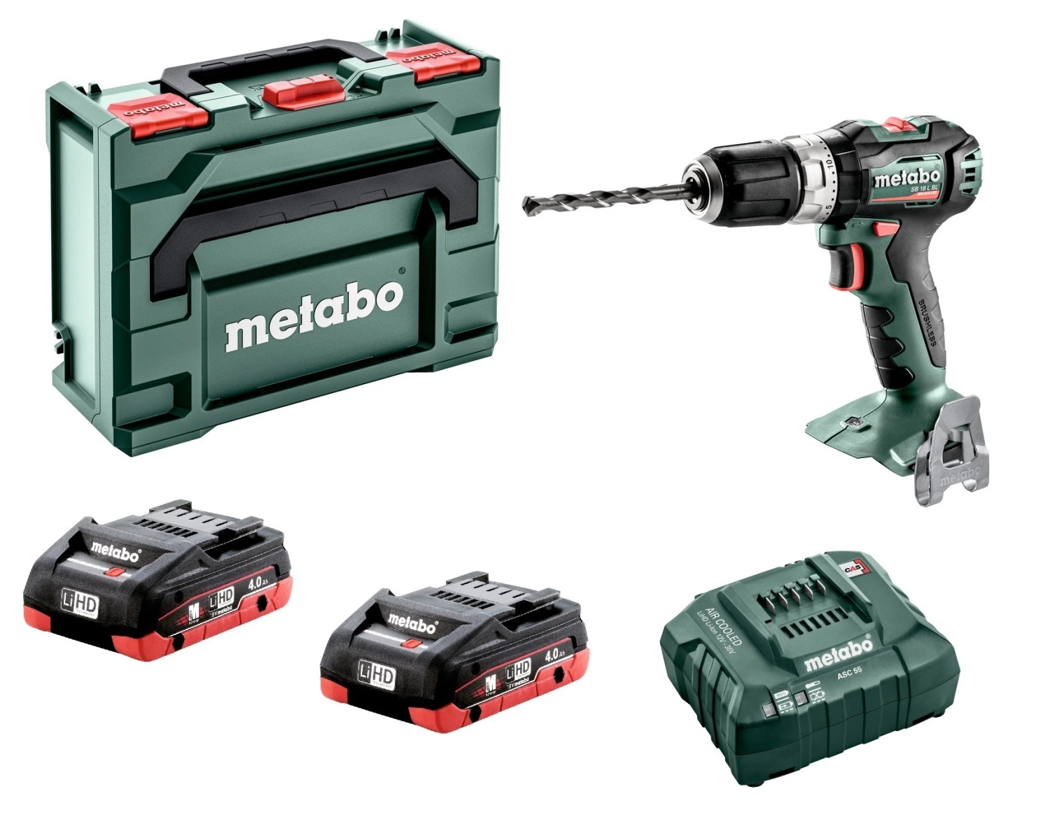 Metabo SB 18 L BL 18V LiHD Accu klopboormachine set (2x 4,0Ah) in metaBOX - 32mm - 13mm - koolborstelloos