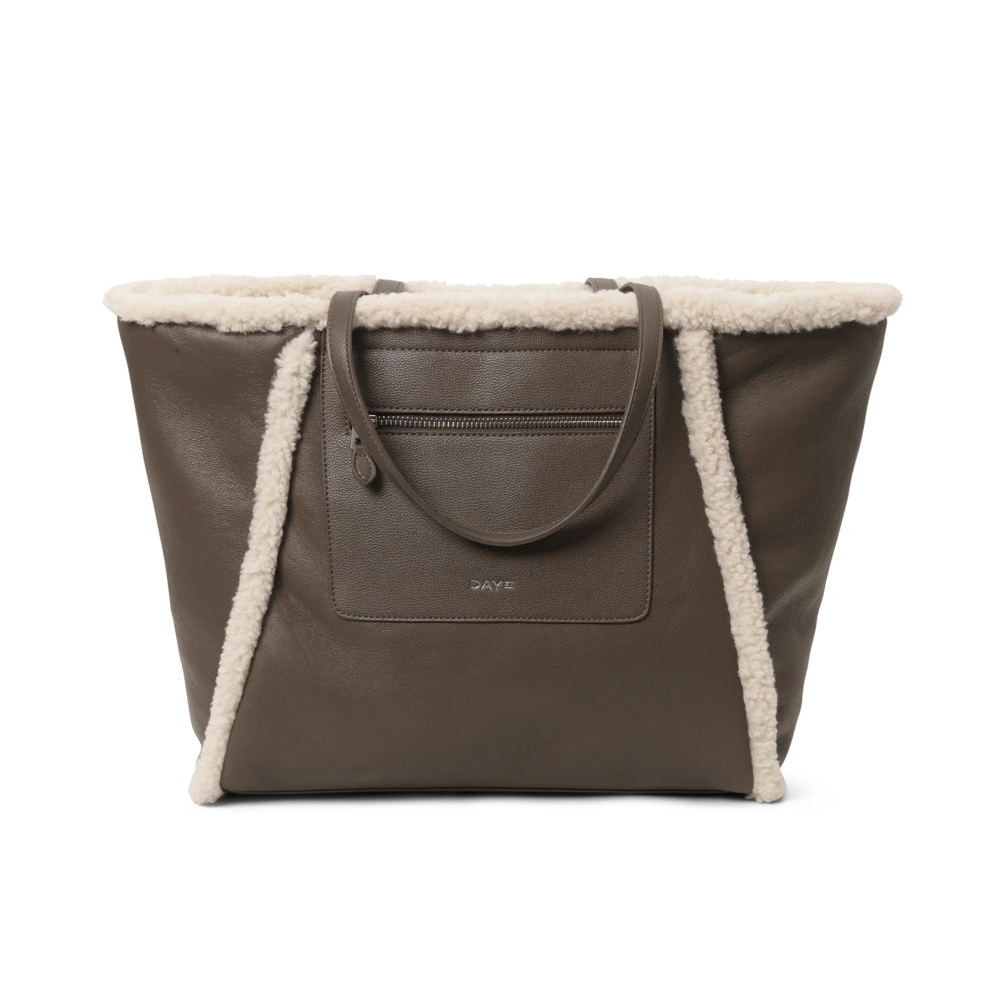 DAY ET  Faux Shearling shopper - Major Brown