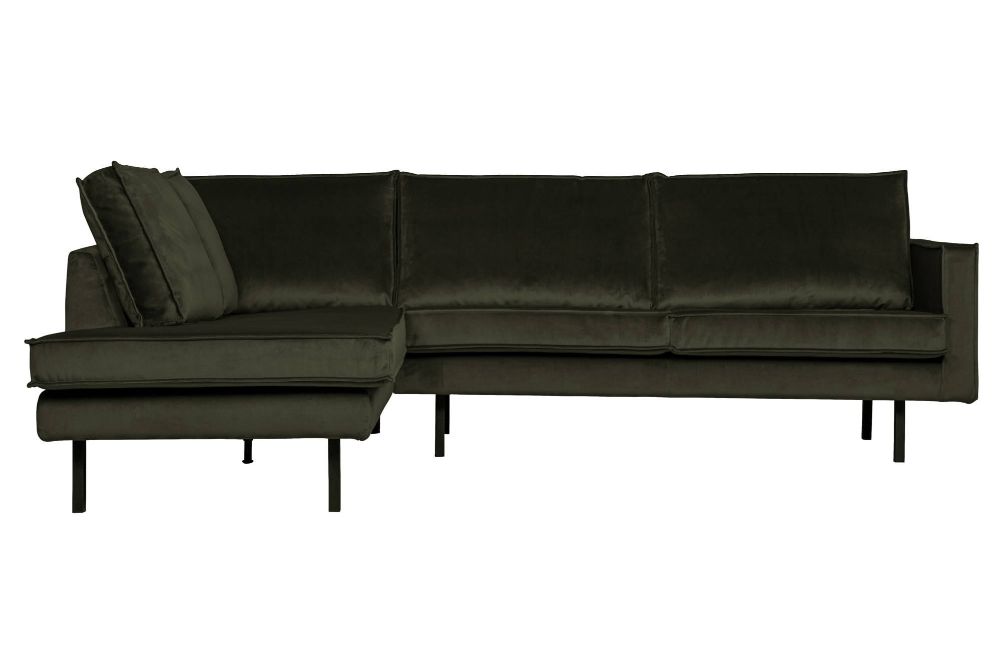 BePureHome hoekbank Rodeo fluweel Rodeo Hoekbank Fluweel Links - Dark Green Hunter