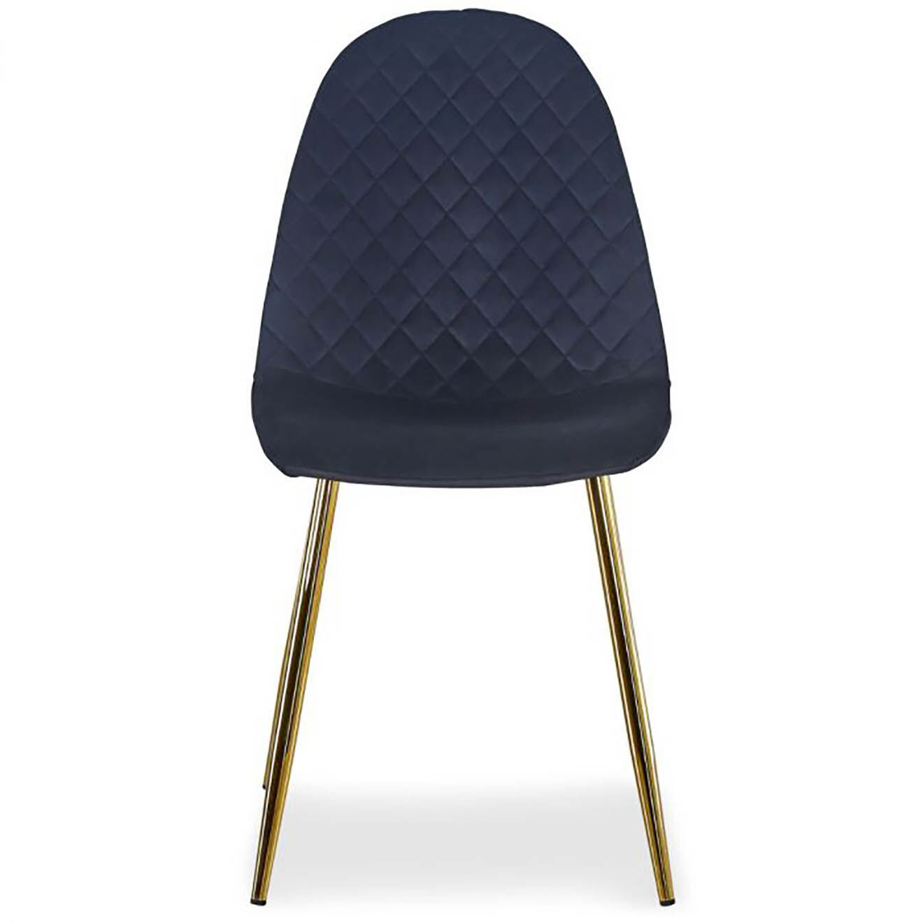 Menzzo 4 Chaises matelassées Norway velours noires - 44x56.5x87.5 cm