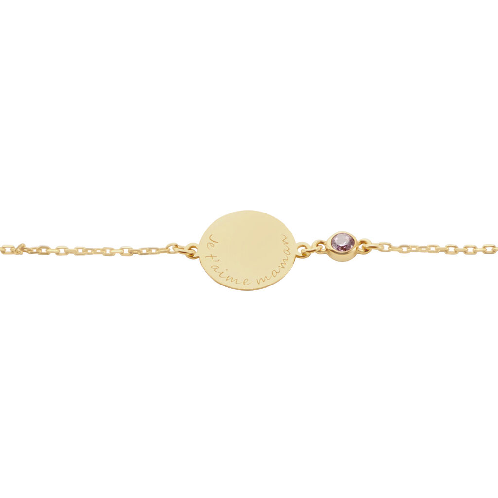 Bracelet Giusto Plaque Or Oxyde De Zirconium