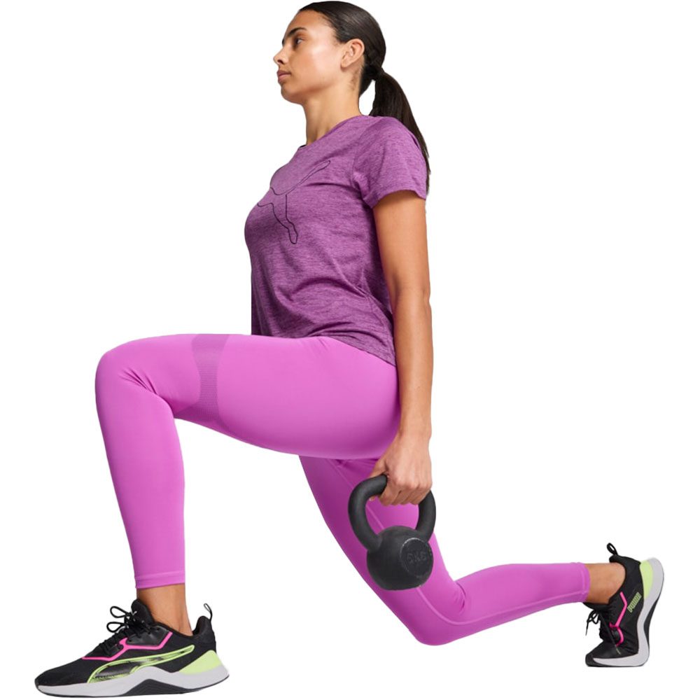 Puma W Tad Essential Heather Logo T-Shirt Damen wild berry heather