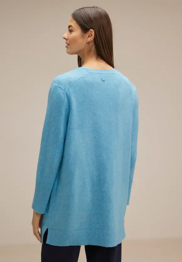 Long Cardigan - light aquamarine blue mel.