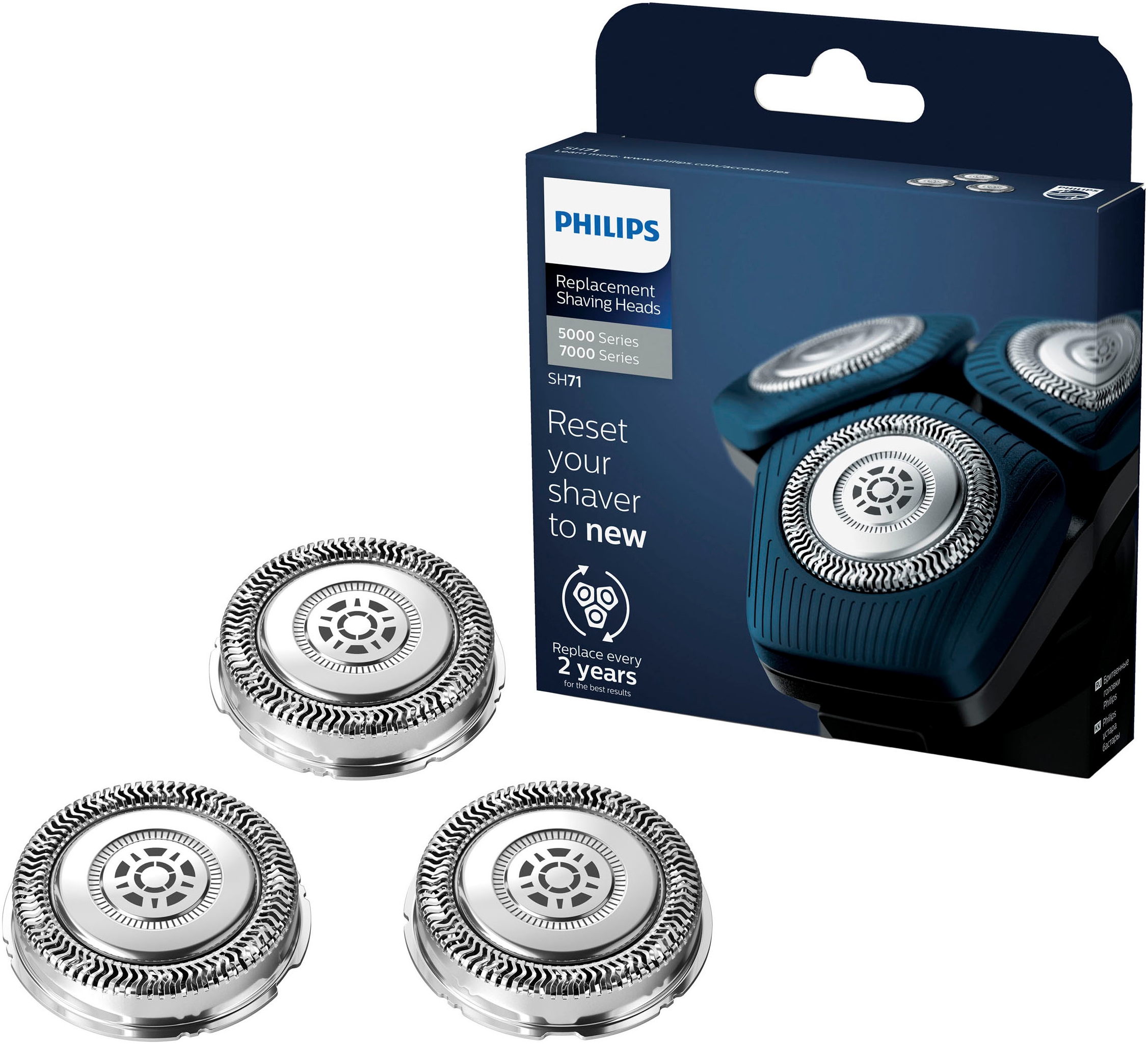 Philips Ersatzscherköpfe »SH71/50« kompatibel mit Series 7000 und abgewinkelten Modellen der Series 5000