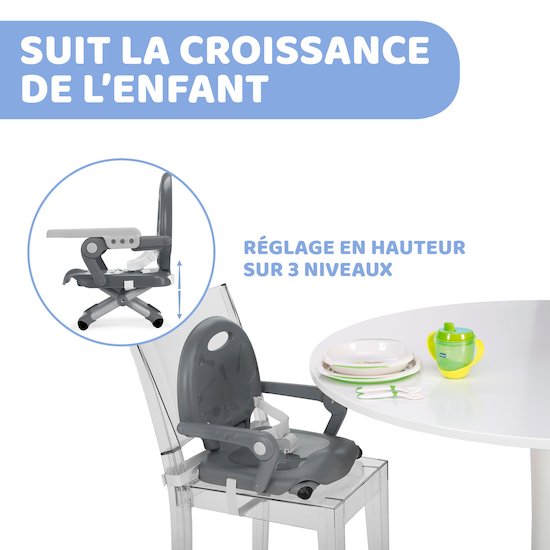 Rehausseur Pocket Snack   Dark Grey        de               Chicco
