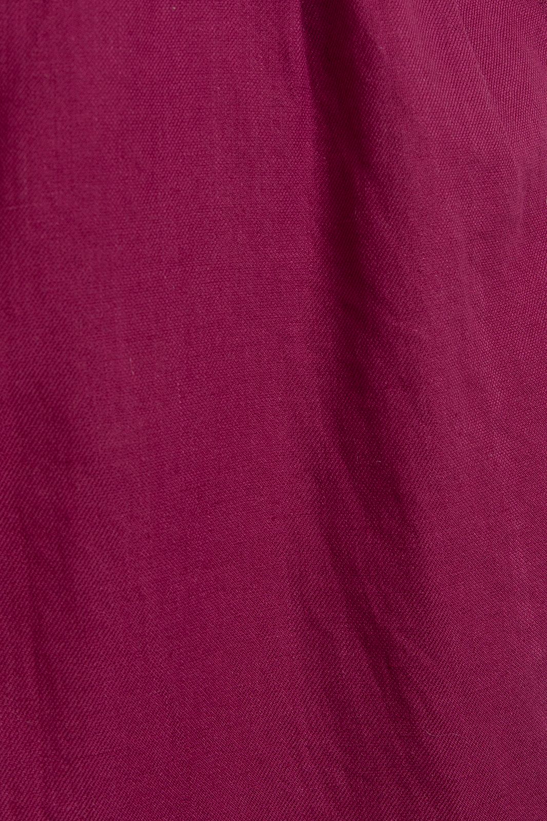 Paarse wide leg linnen pantalon
