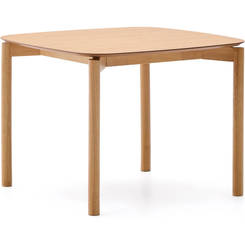 Table carrée Indara en placage de frêne avec finition naturelle 100 x 100 cm