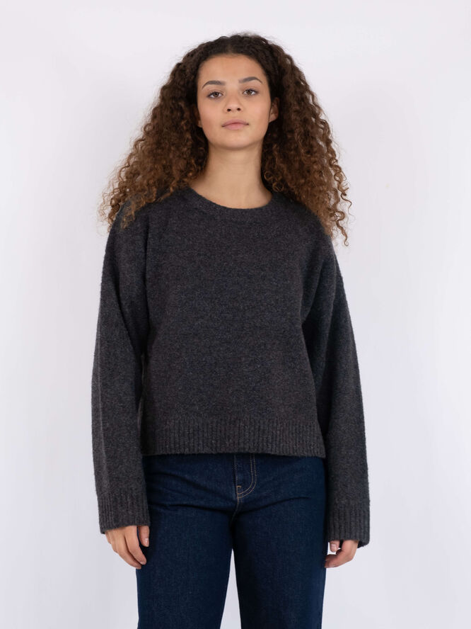 Neo Noir Detri Solid Knit Blouse Antracit