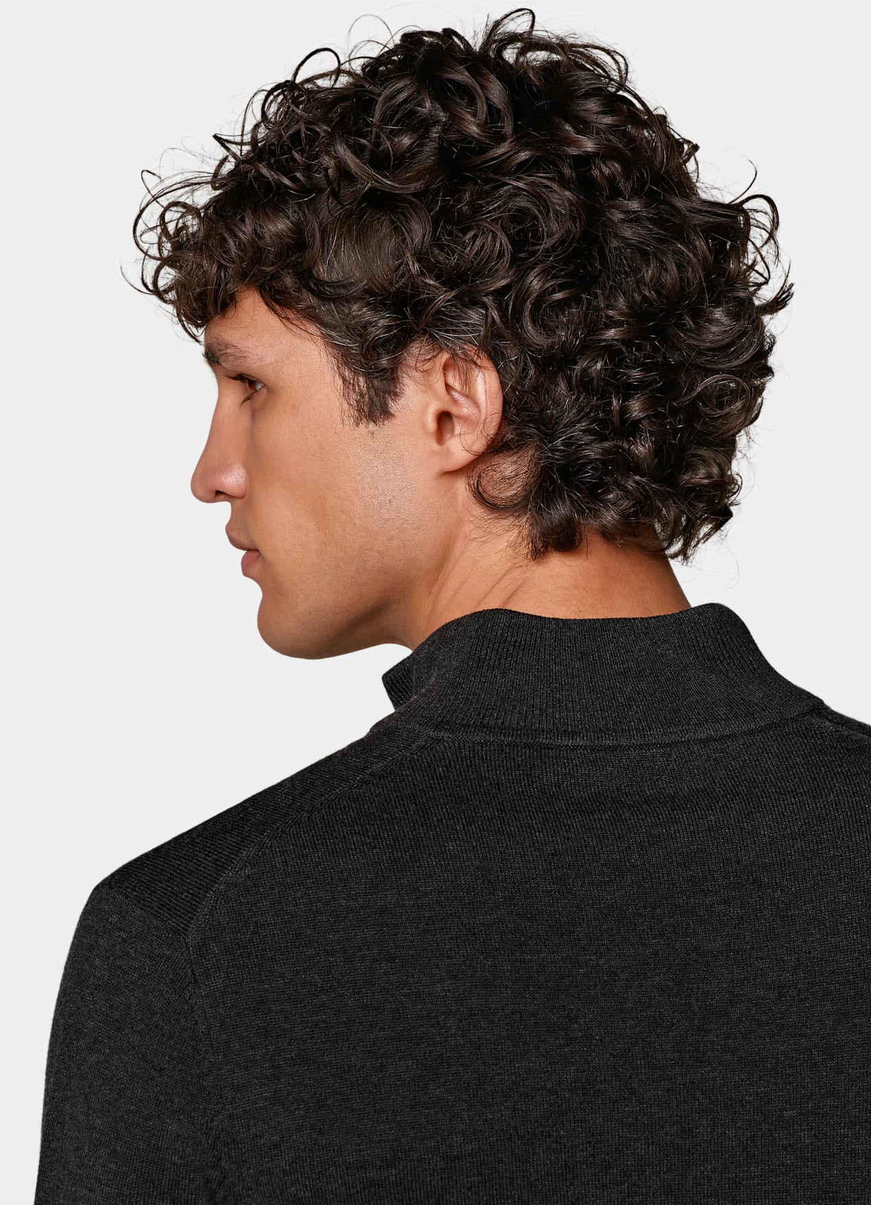 Pull semi-zippé gris foncé