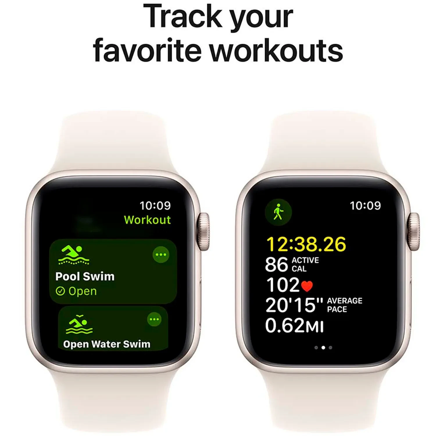 Apple Watch SE GPS 44mm Starlight Aluminium Sport Band M/L MXEV3