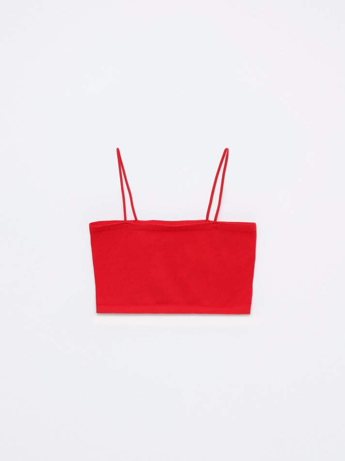 Top cropped sem costura - Vermelho