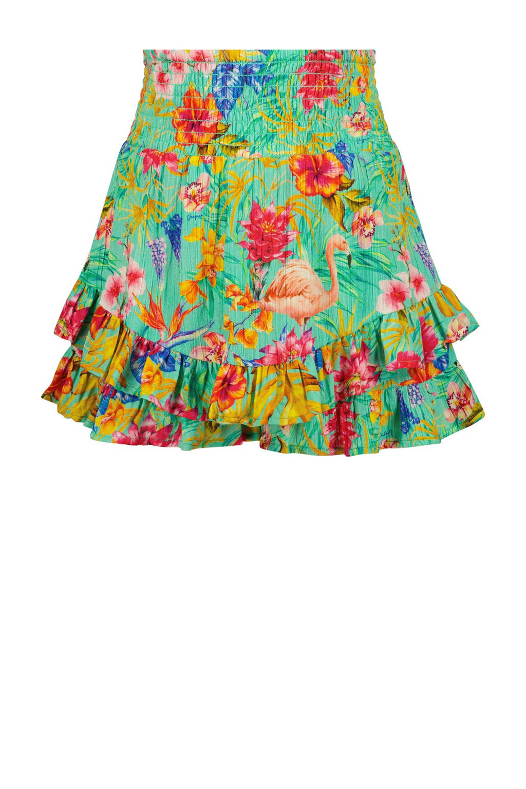 Vingino gebloemde skort Reily groen/multicolor