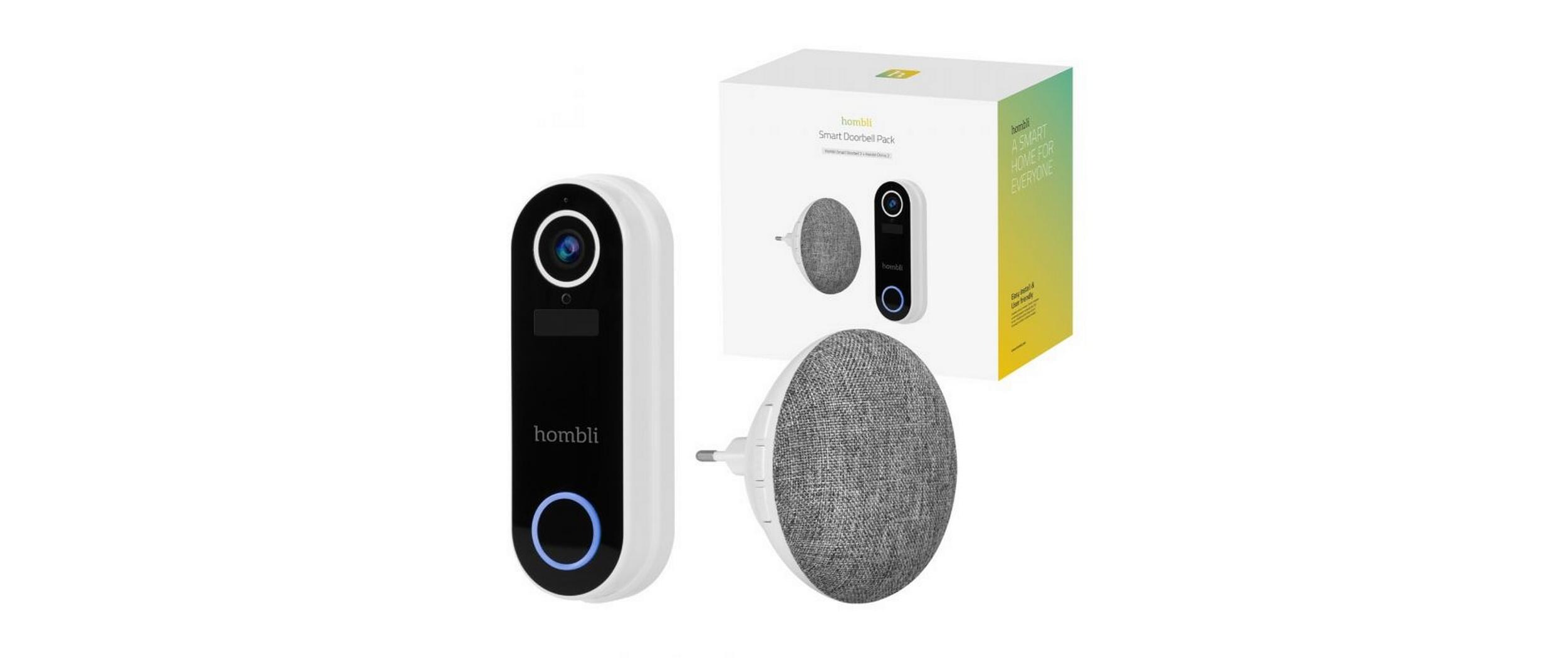 Smart Doorbell Pack, Weiss<br>Hombli Smart Doorbell 2 und Hombli Chime 2 Türgong