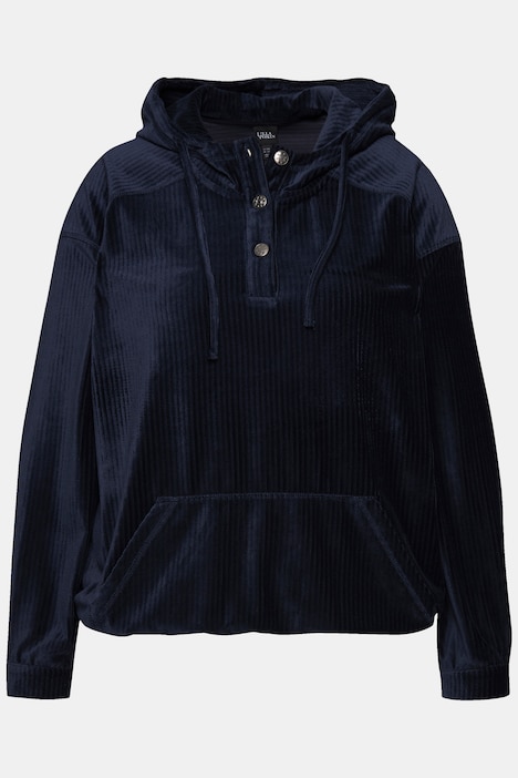 Cord-Hoodie, Oversized, Kapuze, Langarm, Gummisaum