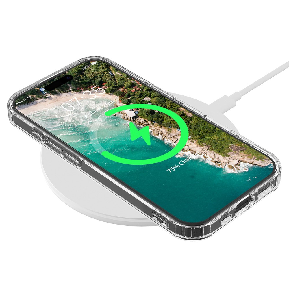 iPhone 16 Pro Max MagSafe Hybrid Hülle TPU Bumper Acryl Rückseite Air Cushion Fallschutz - Transparent