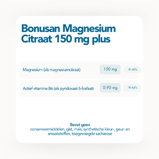 Bonusan Magnesiumcitraat 150mg Plus Tabletten 120TB