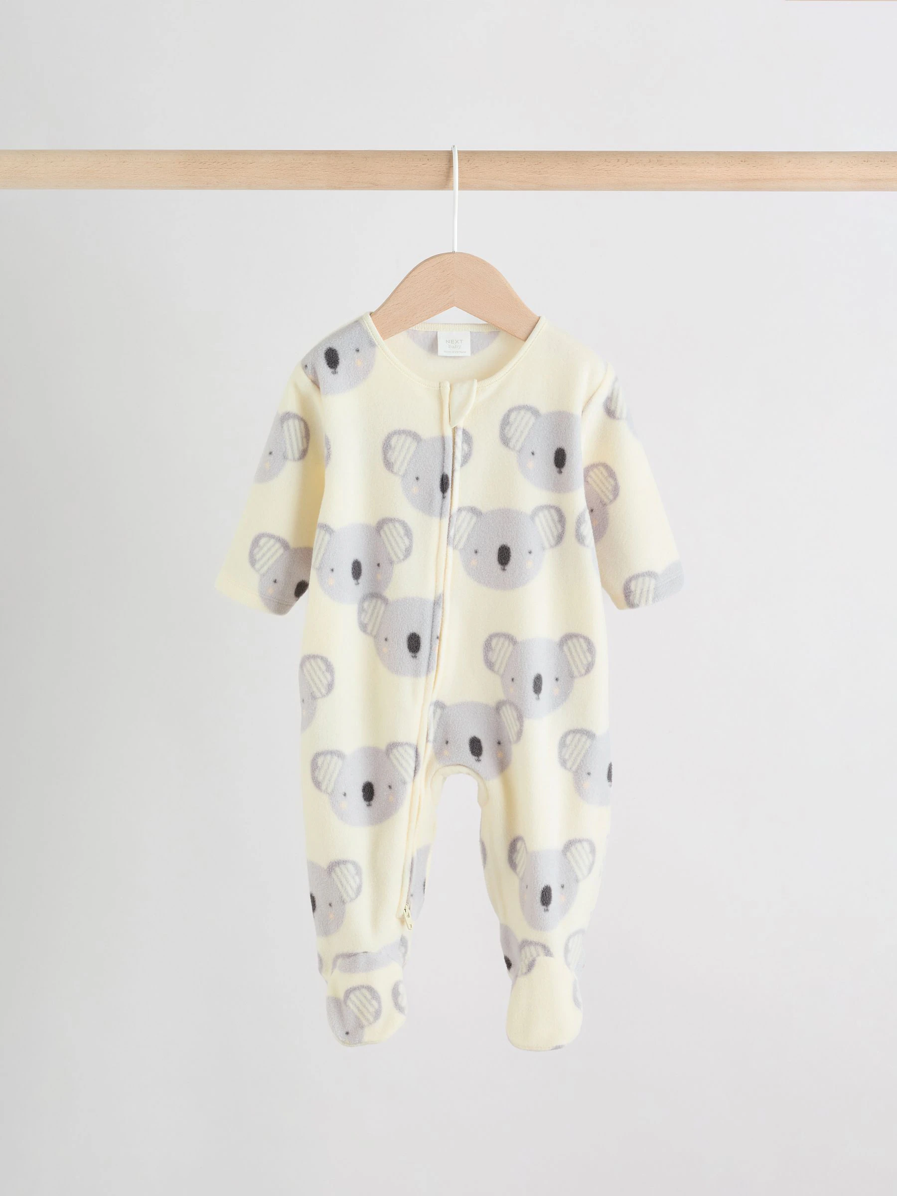 Grijs - Set van 2 baby-onesies van microfleece met tweewegrits