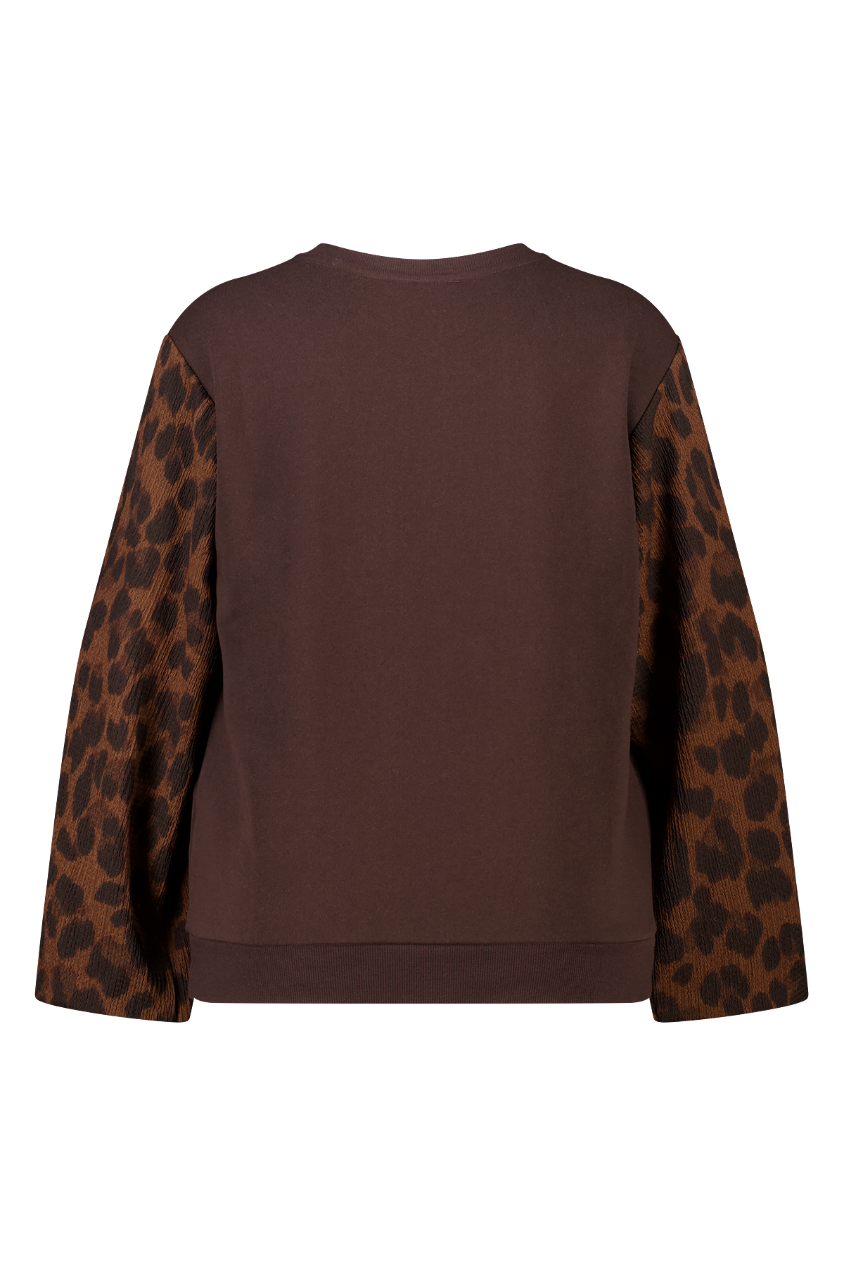Sweater met ballonmouwen met opdruk Donker bruin