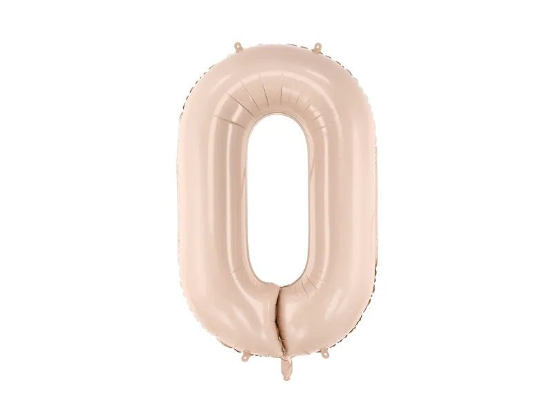 0 Jaar Cijfer Ballon Beige 72cm
