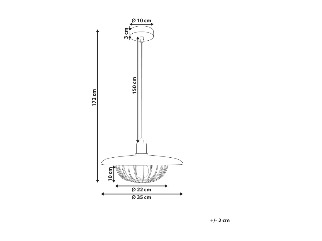 Lampe suspension TORDILLO Métal Doré