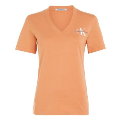Tee-shirt à manches courtes femme Monologo Slim V-Neck CALVIN KLEIN
