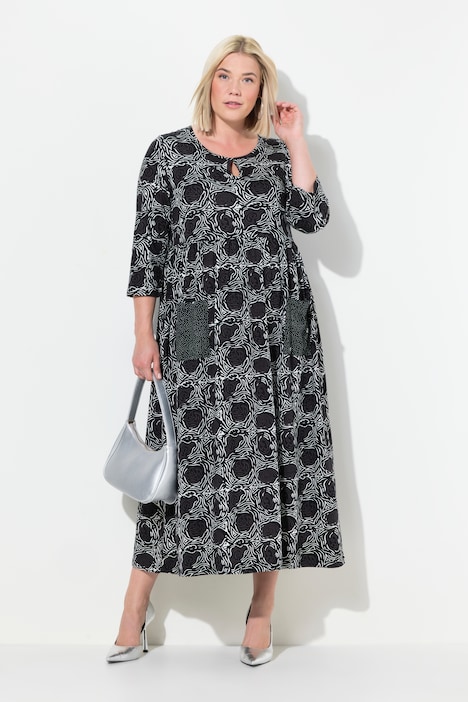 Jerseykleid, A-Linie, Blumendruck