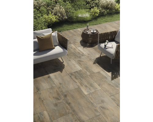 FLAIRSTONE porseleinen terrastegel Hout Lichtbruin gerectificeerde rand 90 x 45 x 2 cm