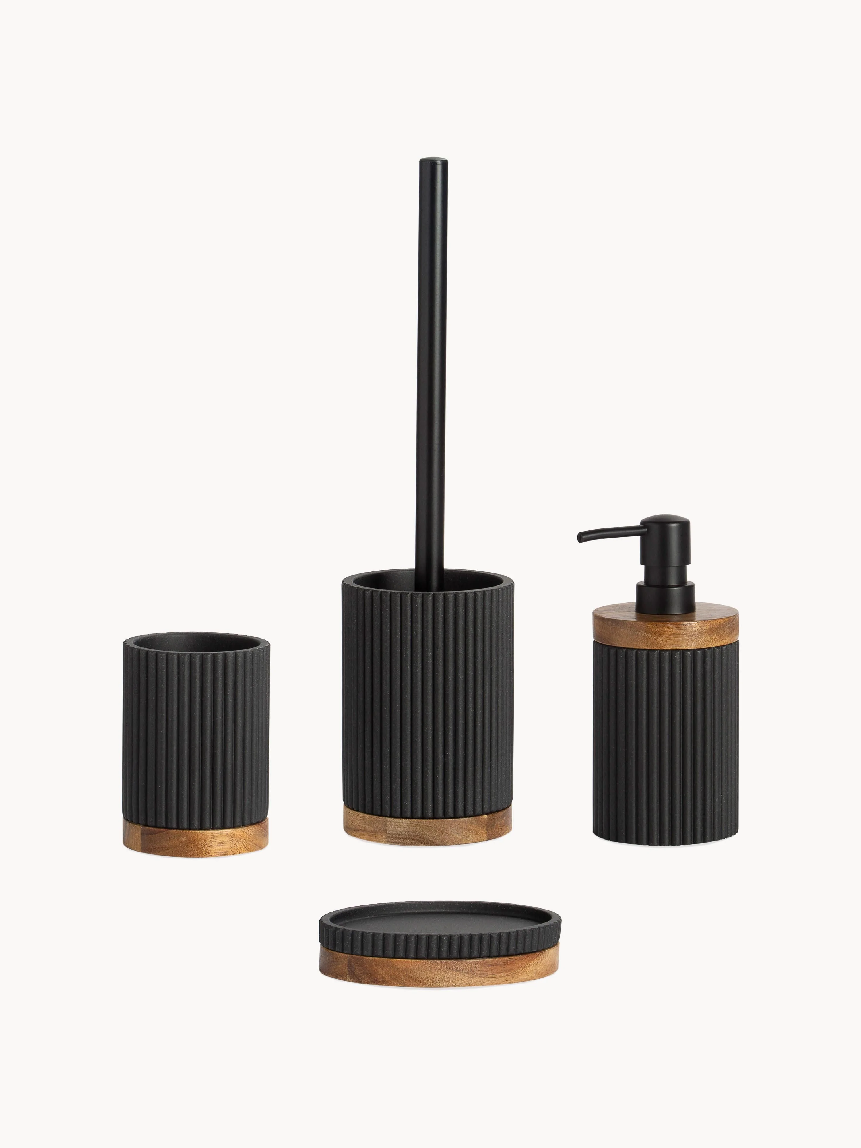 Zeepdispenser Laura met houten decoratie