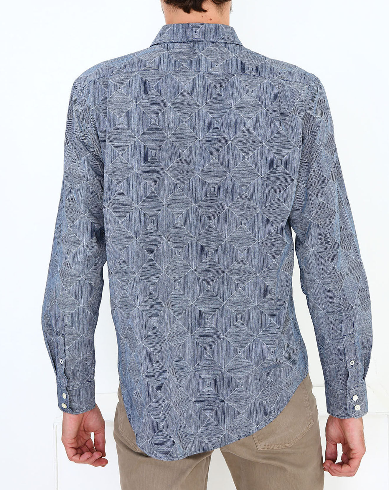 Hartford Chemise regular Dane imprimé bleu/blanc