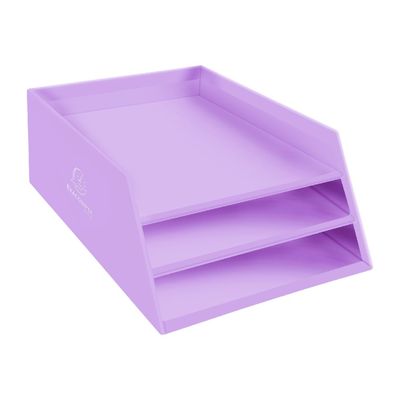 Exacompta Aquarel - Corbeille à courrier 3 niveaux - mauve