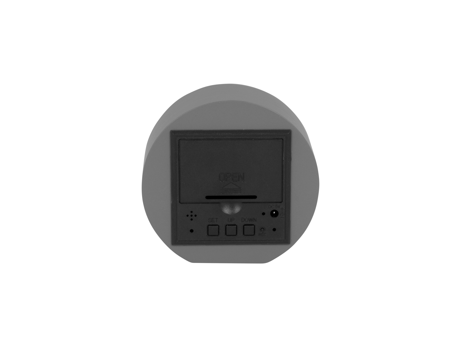 Alarm clock Spry round LED mouse grey