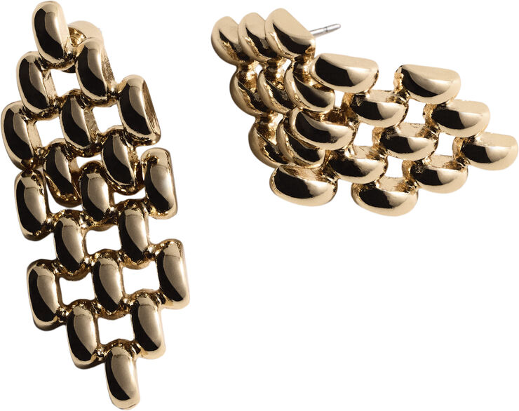 MANGO Link dangling earrings Gold