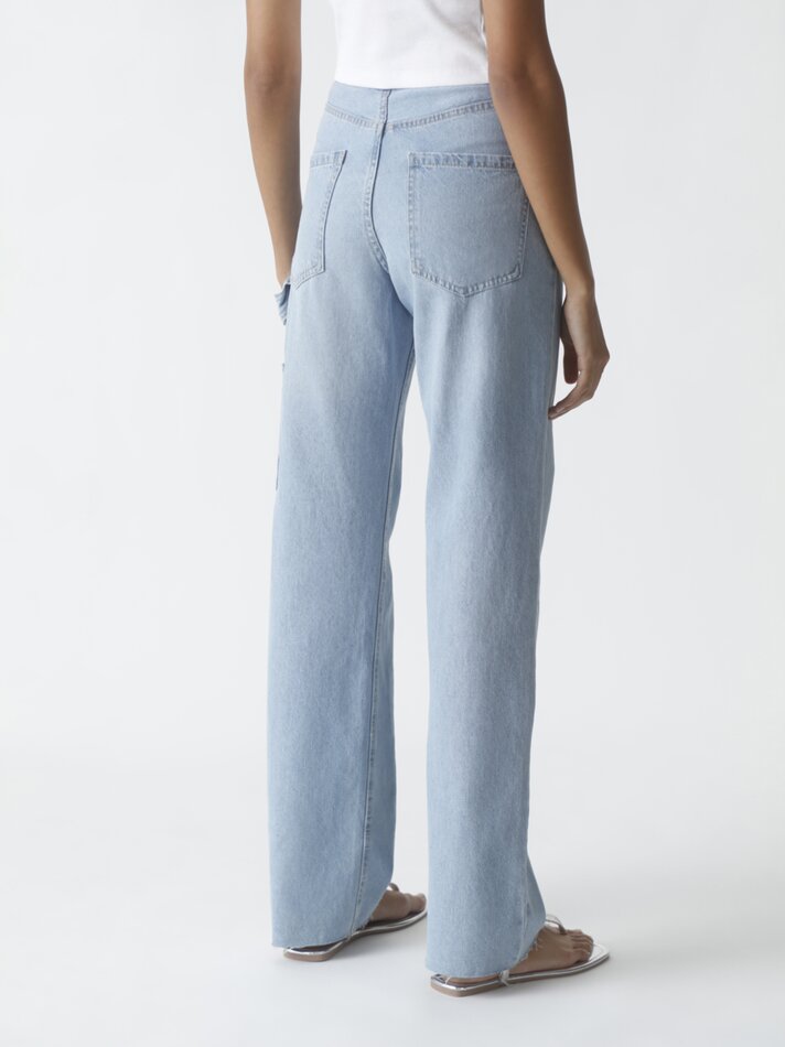 Calça jeans de perna larga - Índigo