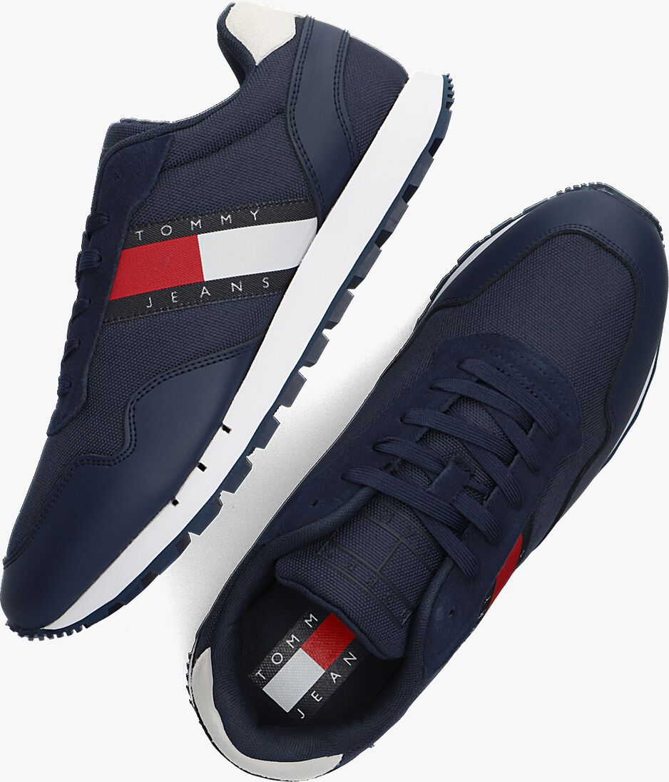 TOMMY JEANS blauwe tommy jeans lage sneakers retro leather