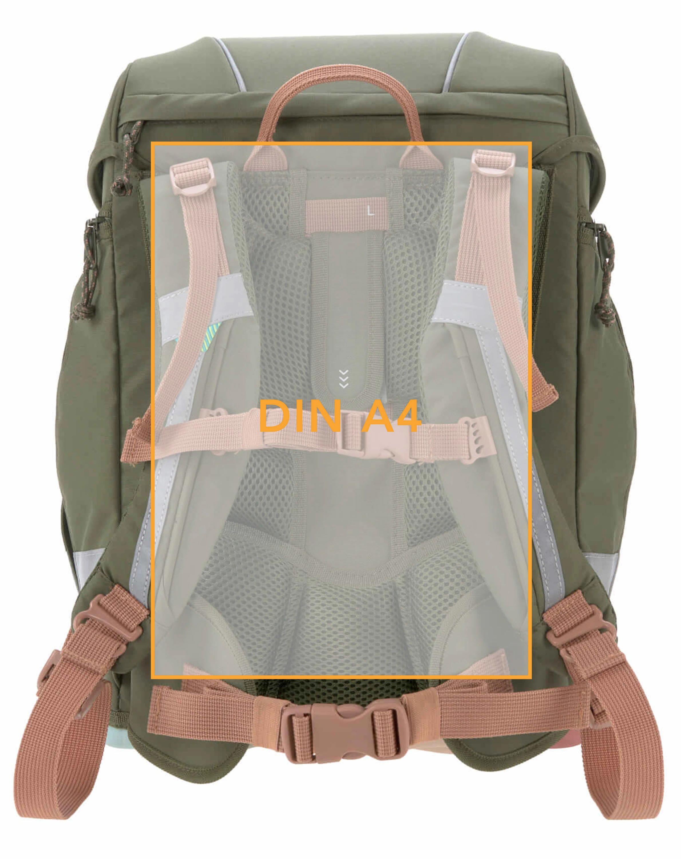 Schulranzen-Set BOXY UNIQUE (30x25x42) 7-teilig in olive