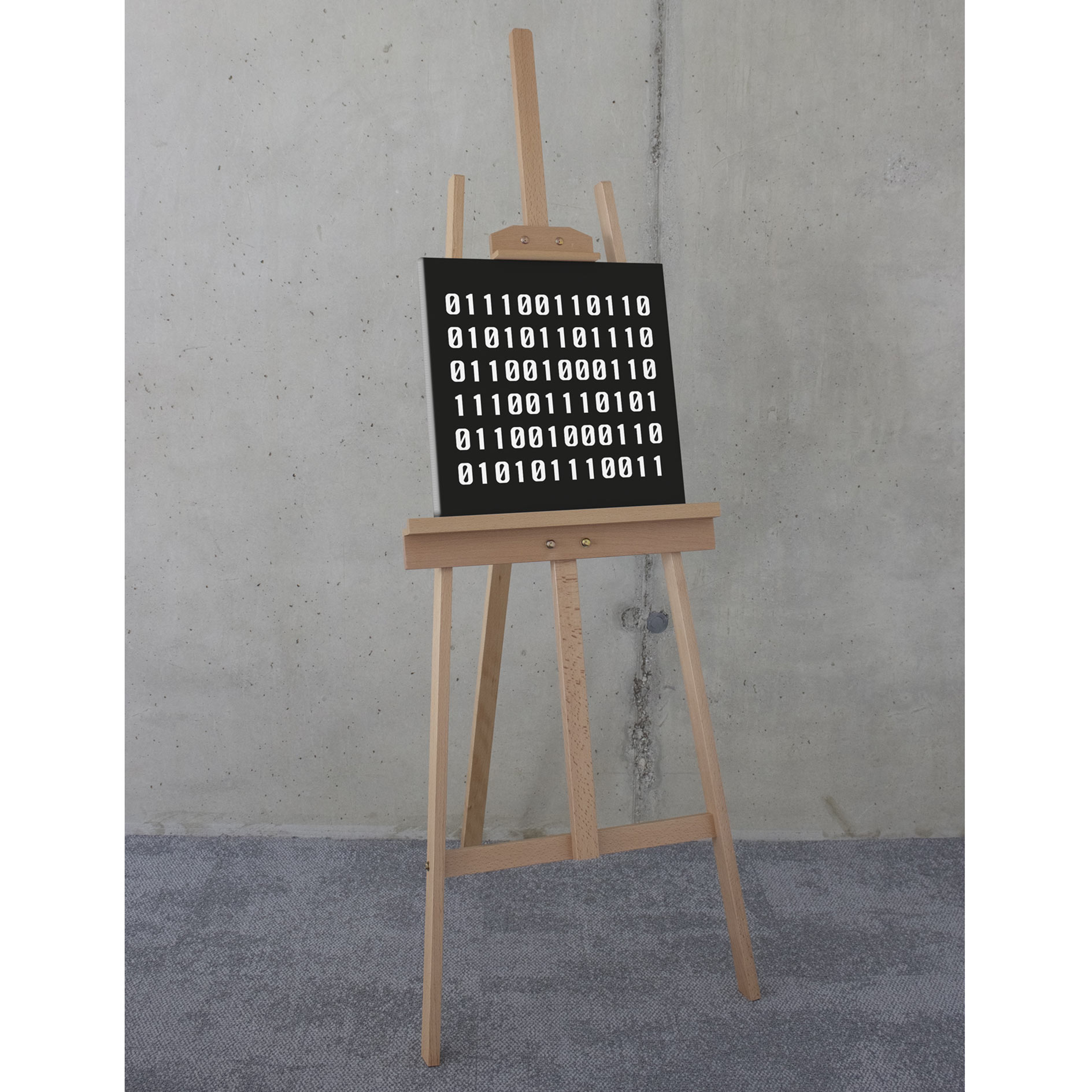 Keilrahmenbild TYPO NAUGHTY BINARY - schwarz-weiß - 40x40 cm