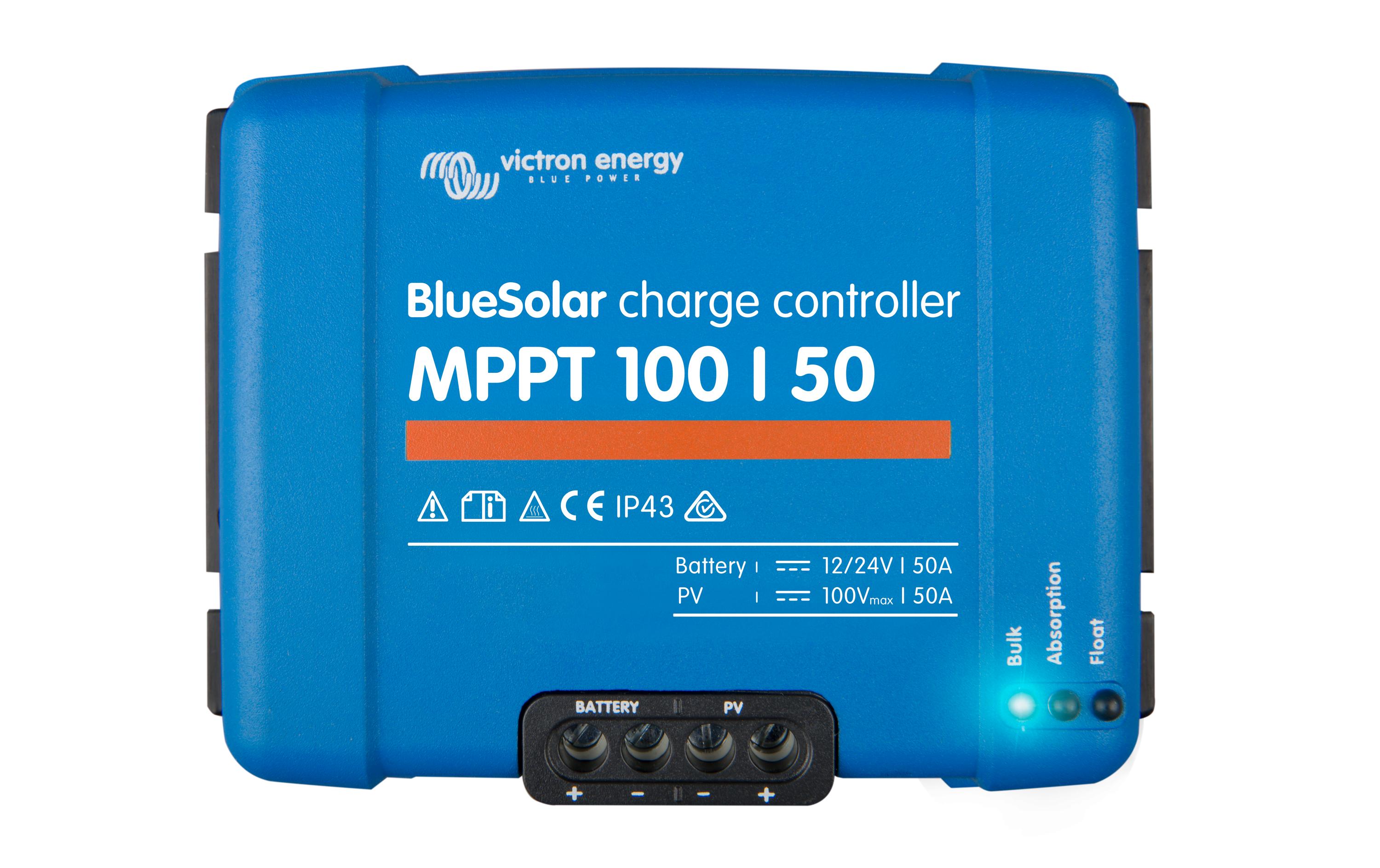 Solarladeregler BlueSolar MPPT 100/50 12-24 V 50A<br>MPPT- Regler mit einem Wirkungsgrad von über 98%