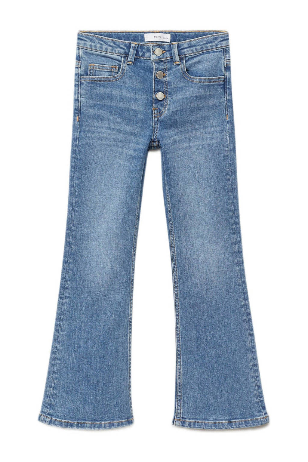 Mango Kids flared regular waist jeans medium blue denim