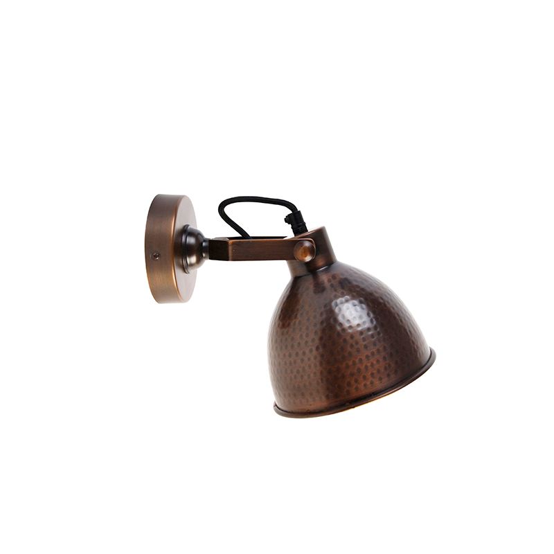 Industriële wandlamp brons met koper verstelbaar - Liko