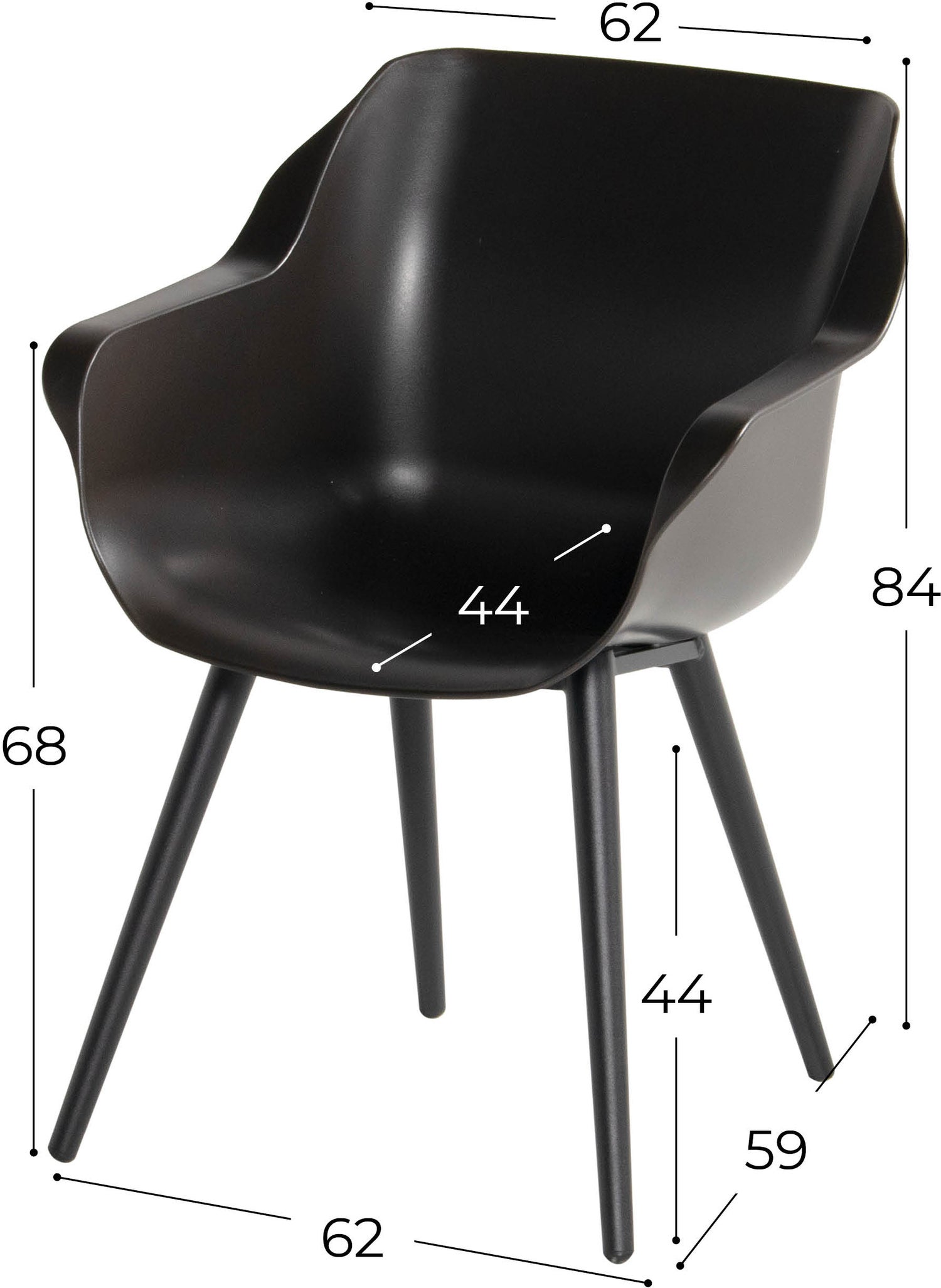 Hartman kuipstoel Sophie Studio bruin / zwart