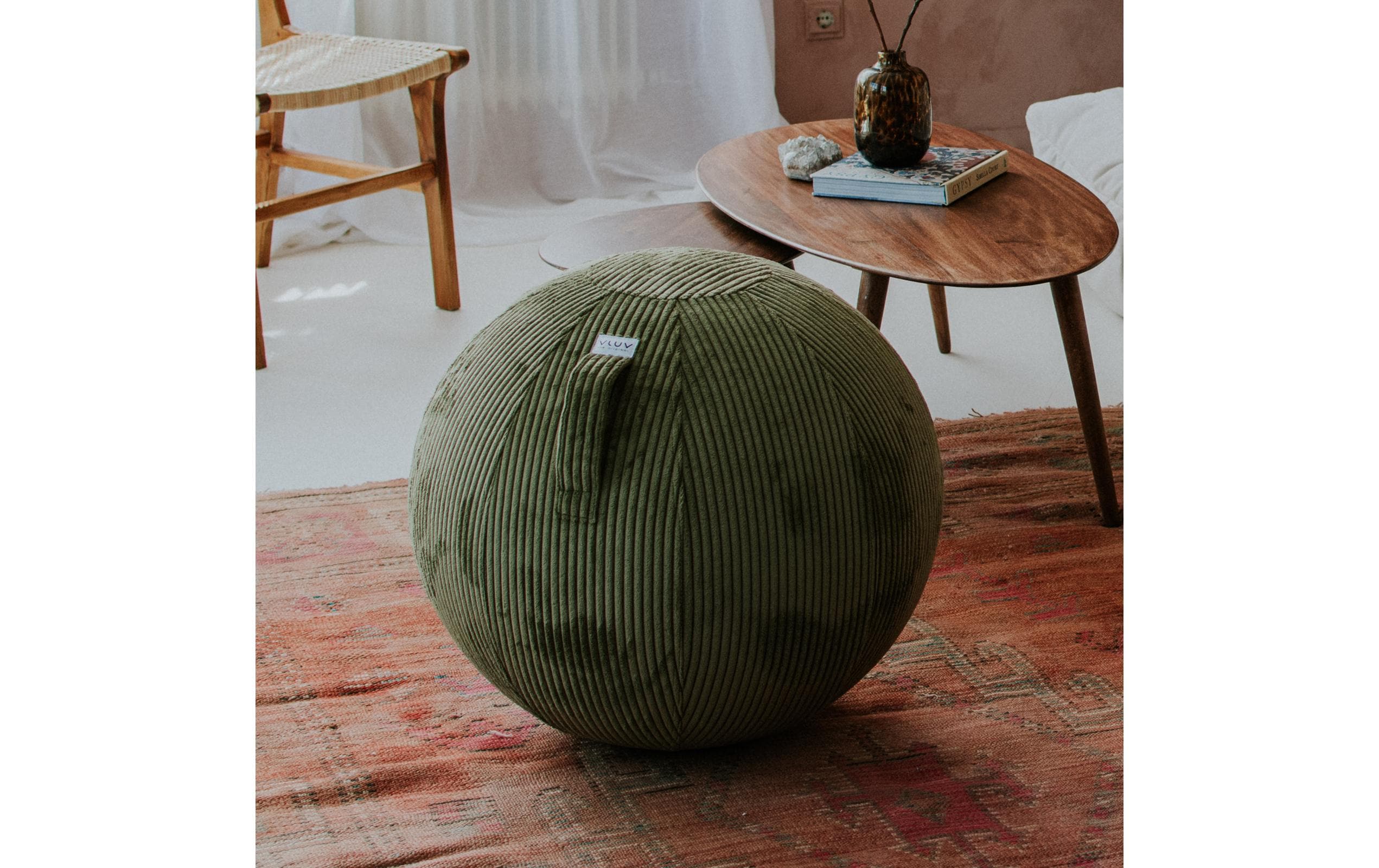 Sitzball Vlip Ø 60-65 cm, Olivgrün<br>Sitzball aus Stoff