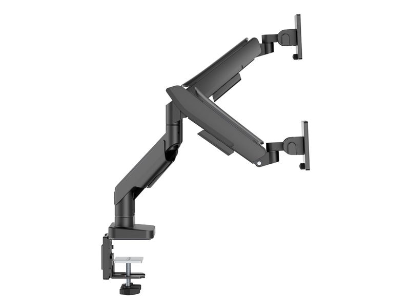 LC-Power Tischhalterung LC-EQ-A34B-D bis 20 kg – Schwarz Monitorarm für zwei Monitore bis zu 34