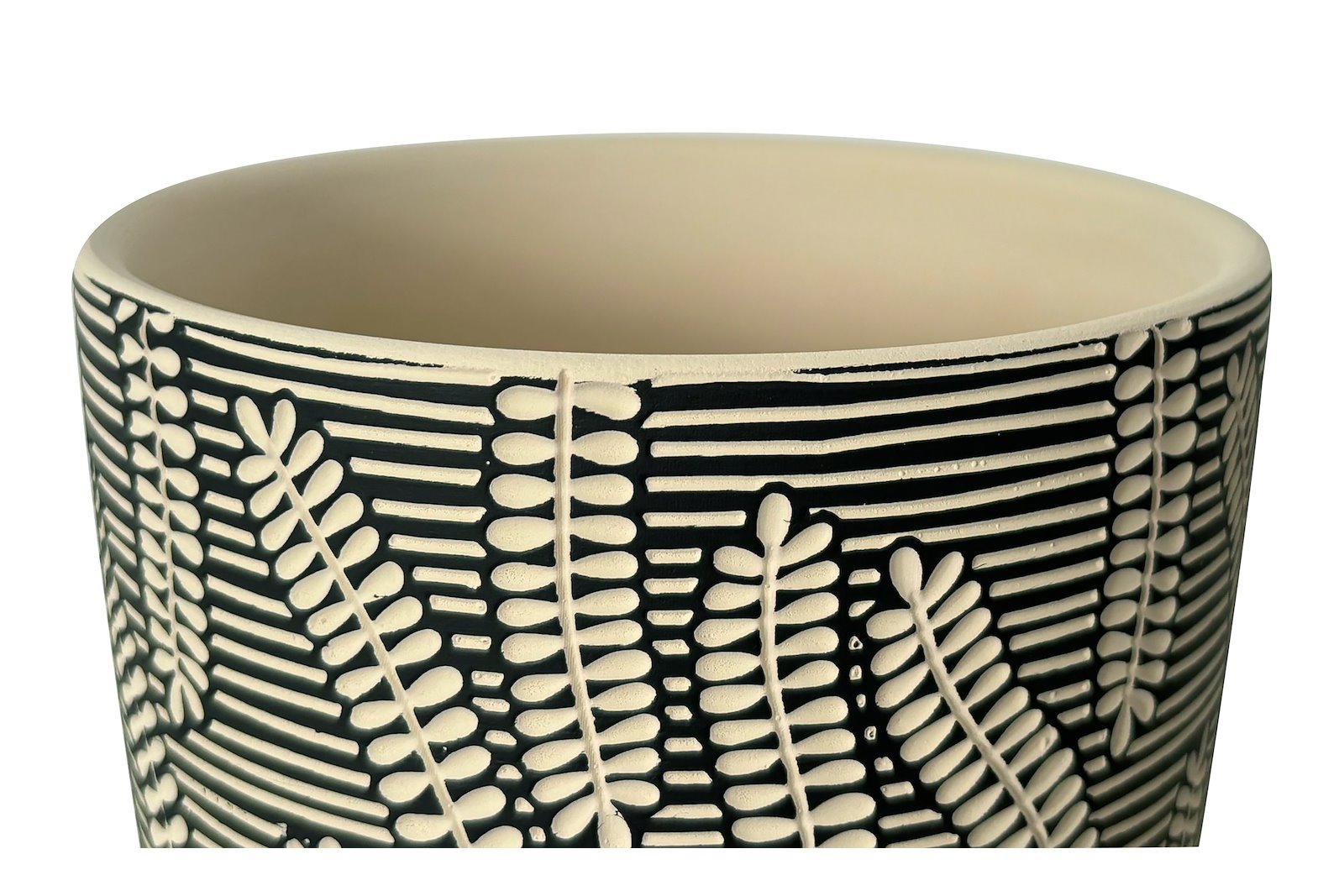 Clay blomsterpotte I Sort og hvit Ø13,8 H17,8 cm