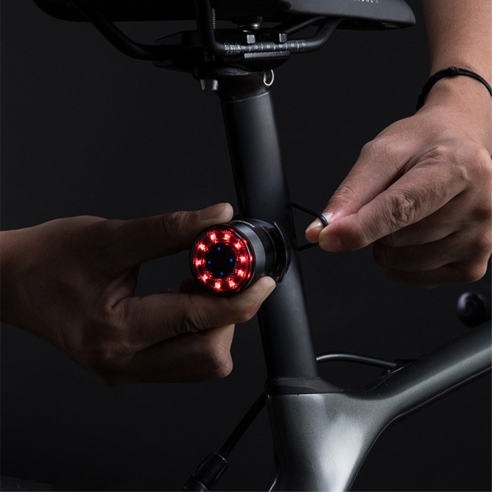 2in1 USB Velo Fahrrad Rücklicht LED Warnlicht Rot IPX6 - Schwarz