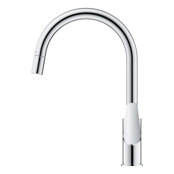 Grohe Keukenmengkraan Start Edge Hoge Uitloop Uittrekbare Mousseur Chroom